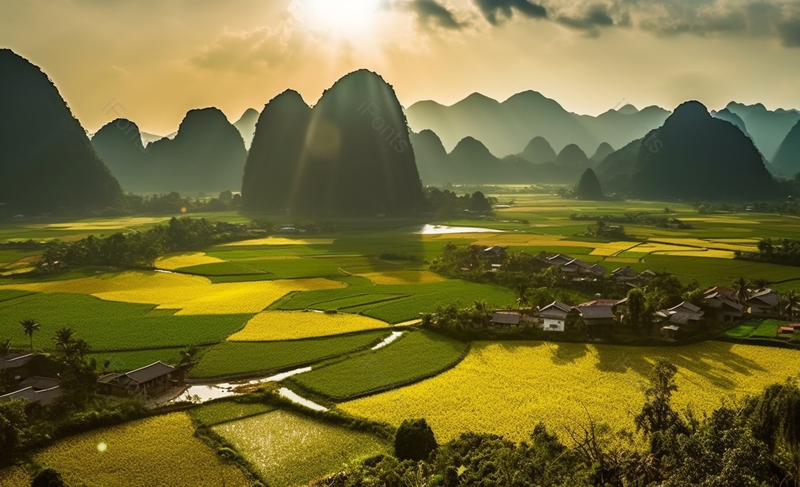 实拍大自然下的田地绿色风景,高清,摄影图,摄影图片,图片大全,摄影图免费下载